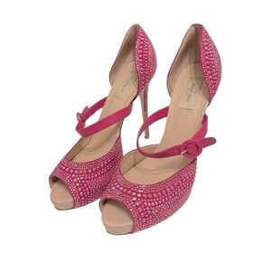 Valentino Garavani Pink Crystal Encrusted‎ High Heels Sz 41 11/US